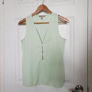 Banana Republic Zip Front V-neck Sleeveless Blouse